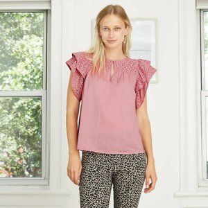 Women Short Sleeve Top Pink Size S